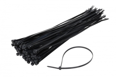 Taśmy kablowe opaski zaciskowe czarne 4,8x300mm - 100 szt.
