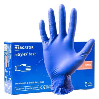 Rękawice nitrylowe Mercator Nitrylex Basic rozmiar XL 100 szt.