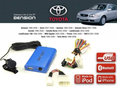 Cyfrowa zmieniarka Dension Bluetooth,USB,iPod,iPhone,AUX - Toyota, Lexus
