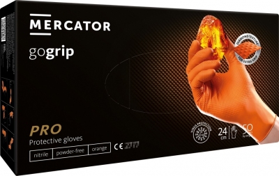 Rękawice nitrylowe Mercator GoGrip Orange 50 sztuk rozmiar L