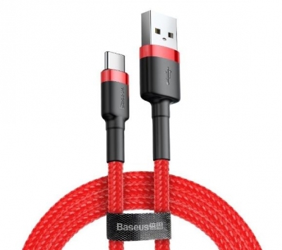 Kabel USB na USB-C Baseus Cafule 1.5A dł. 1m, czerwony