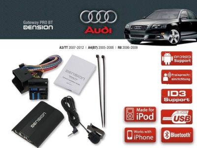 Dension Pro BT,AUX,USB,iPod,iPhone,ID3 - Audi A4,A3,TT