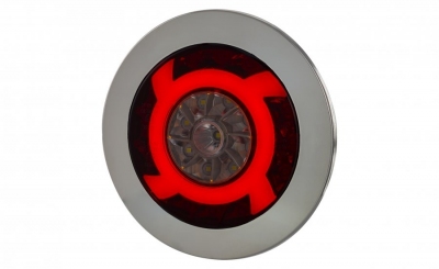 Lampa zespolona tylna HOR 75 - LUCY, diodowa 12/24V (z pierścieniem, światło cofania, światło przeciwmgielne, światło pozycyjne, przewód 4x0,5 mm2, długość 1,5 m)