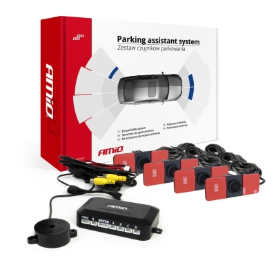 Zestaw czujników parkowania pod kamerę i wyświetlacz LCD wewnętrzne 16,5mm AMIO-02993