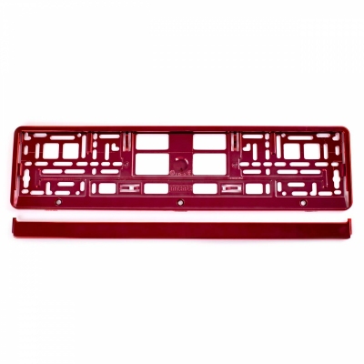 Ramka tablicy rejestracyjnej metalizowana czerwona AMIO-71457/01170C
