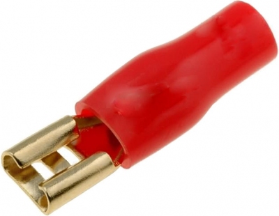Konektor płaski pozłacany 4,8mm czerwony