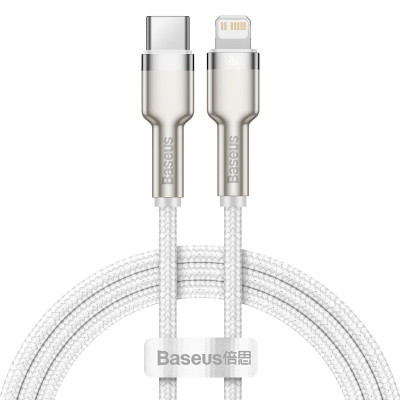 Kabel USB-C na Lightning Baseus Cafule, PD, 20W, 1m biały