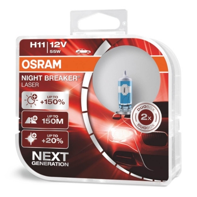 Żarówki halogenowe Osram H11 12V 55W PGJ19-2 NIGHT BREAKER LASER +150% /2szt./