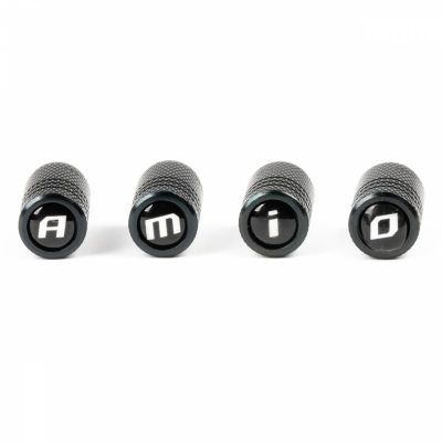 Aluminiowe nakrętki na wentyle kapturki czarne AMIO-03277