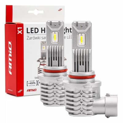 Żarówki samochodowe LED seria X1 HB3 9005/HIR1 9011/H10 6500K Canbus AMIO-02968