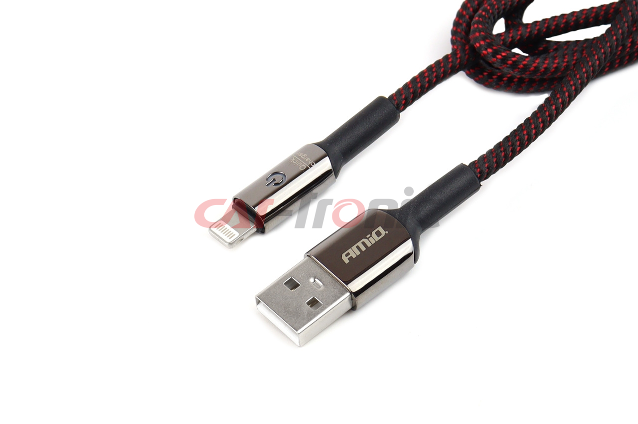 Kabel USB iphone Lightning z diodą LED 1 m UC-10 AMIO-02527