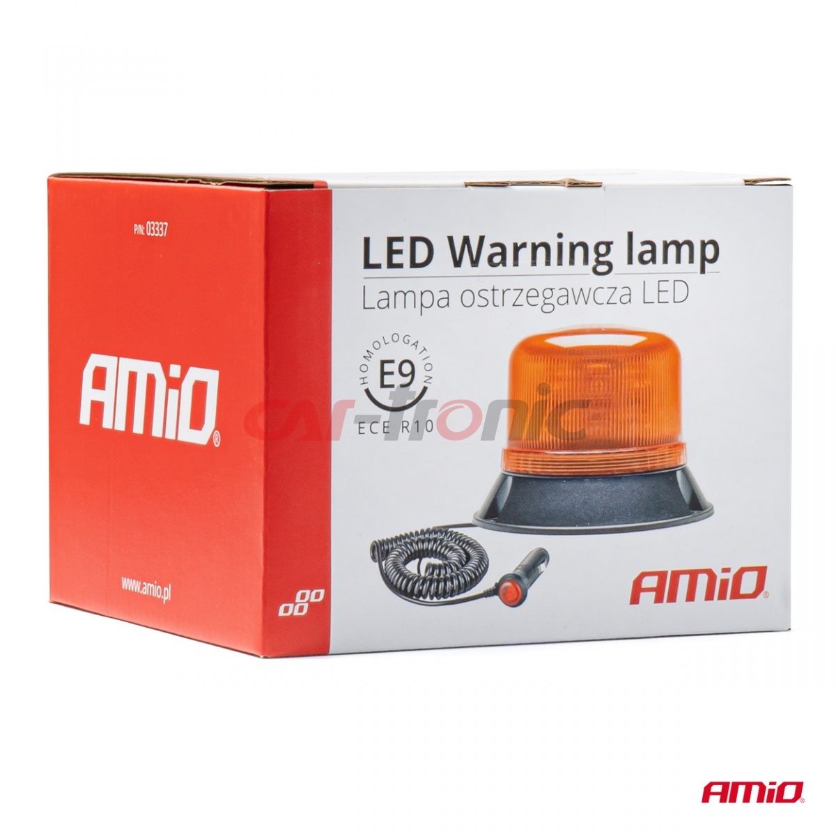 Lampa błyskowa ostrzegawcza kogut 60 LED W22M 12-24V AMIO-03337