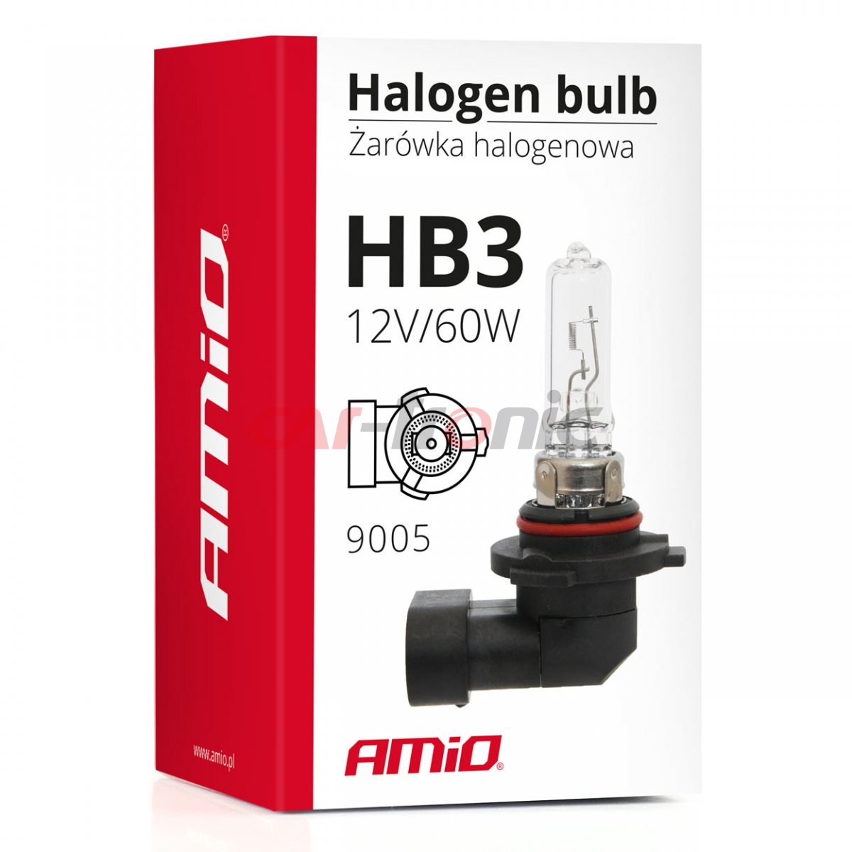 Żarówka halogenowa HB3 12V 65W 9005 AMIO-01479