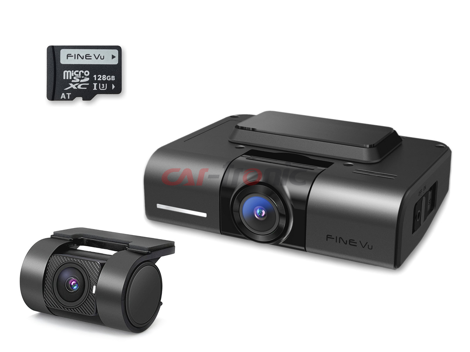 Wideorejestrator samochodowy FineVu GX4K, 4K UHD+FHD, WiFi 5GHz, GPS, fotoradary, karta 128 GB