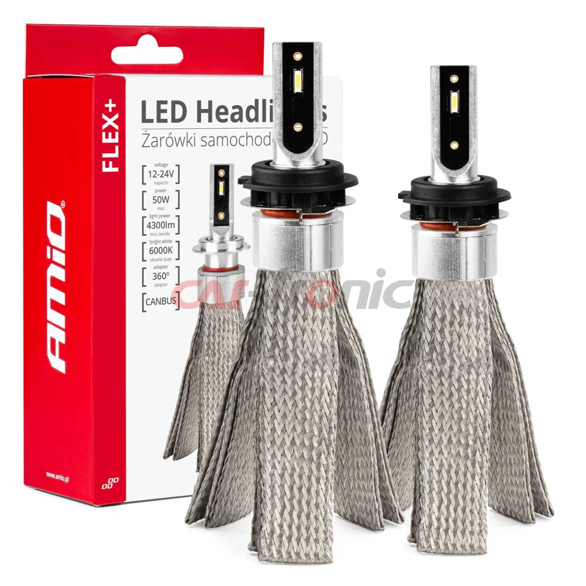 Żarówki samochodowe LED seria FLEX+ H7-1 12V 24V 6000K Canbus AMIO-03661