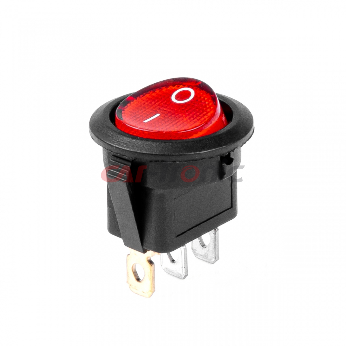 Włącznik przełącznik okrągły z czerwonym podświetleniem AMIO-03086
