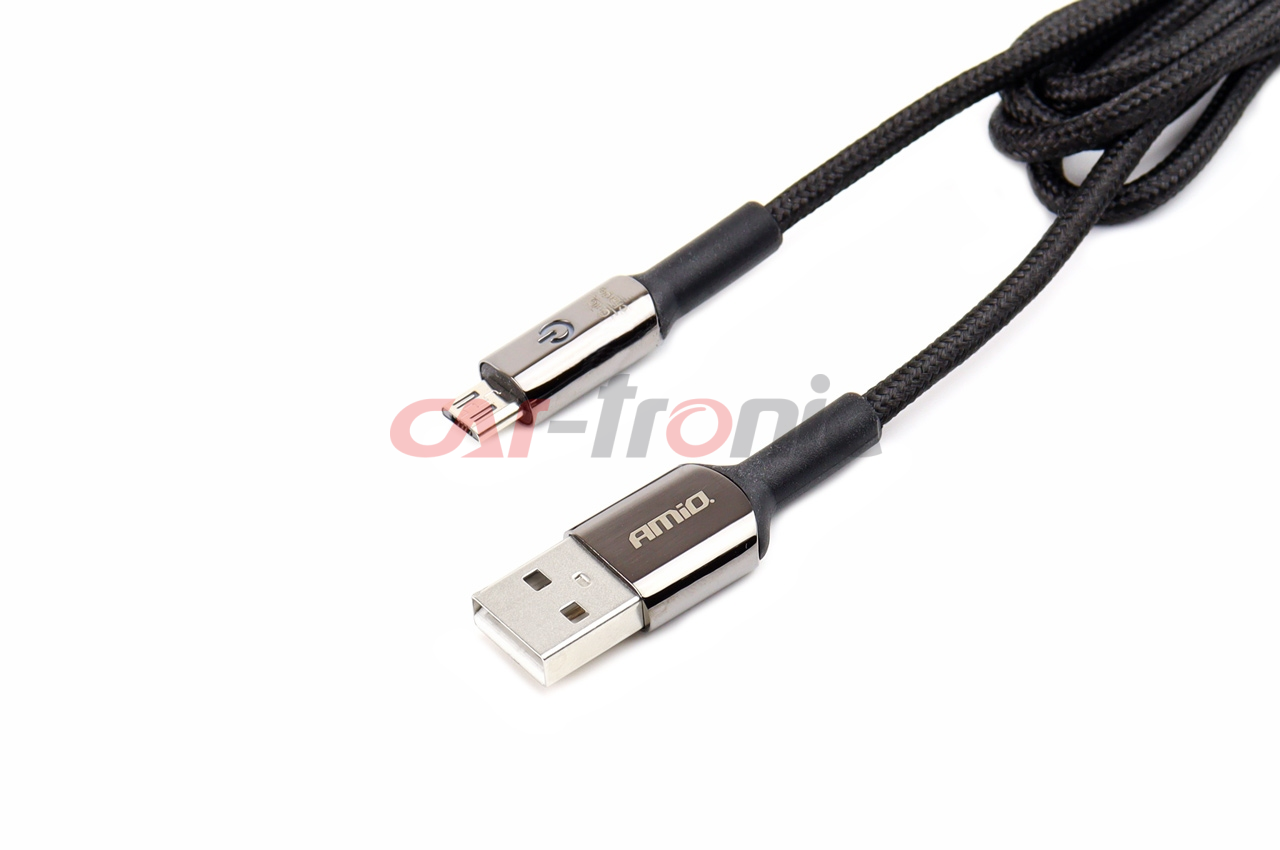 Kabel USB microUSB z diodą LED 1 m UC-11 AMIO-02526