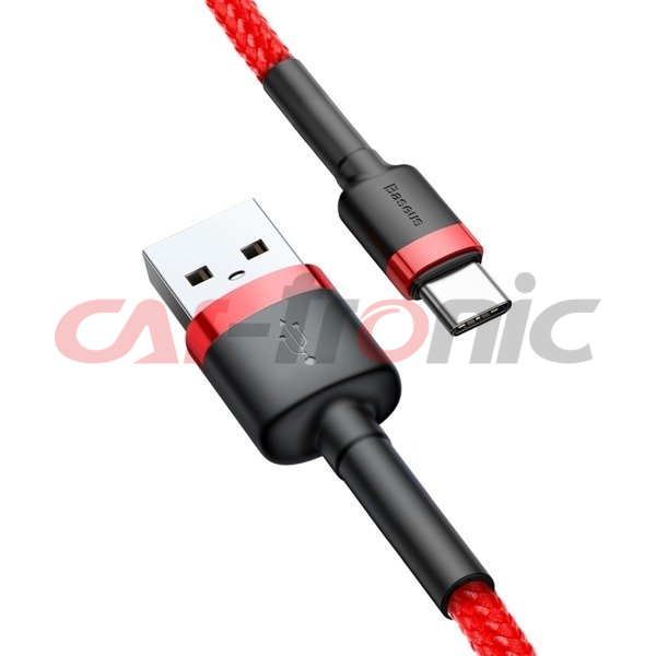 Kabel USB na USB-C Baseus Cafule 1.5A dł. 1m, czerwony