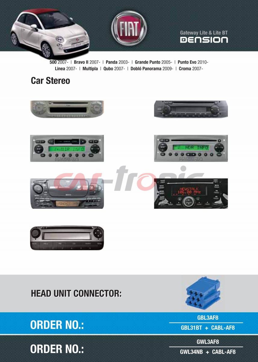 Cyfrowa zmieniarka Dension Bluetooth,USB,iPod,iPhone,AUX - Fiat,Alfa Romeo,Lancia