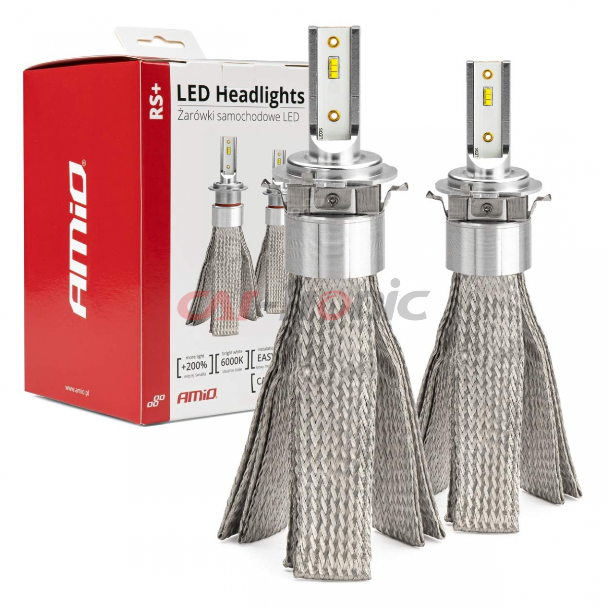 Żarówki samochodowe LED seria RS+ canbus H7-6 50W slim AMIO-01085