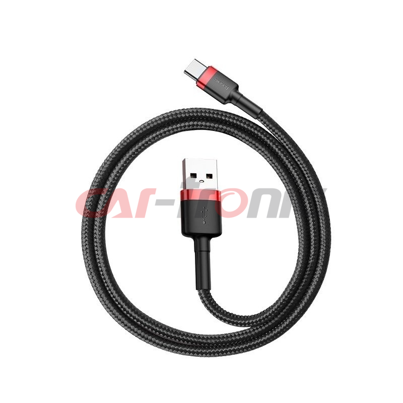 Kabel USB na USB-C Baseus Cafule 3A 1m czerwono-czarny