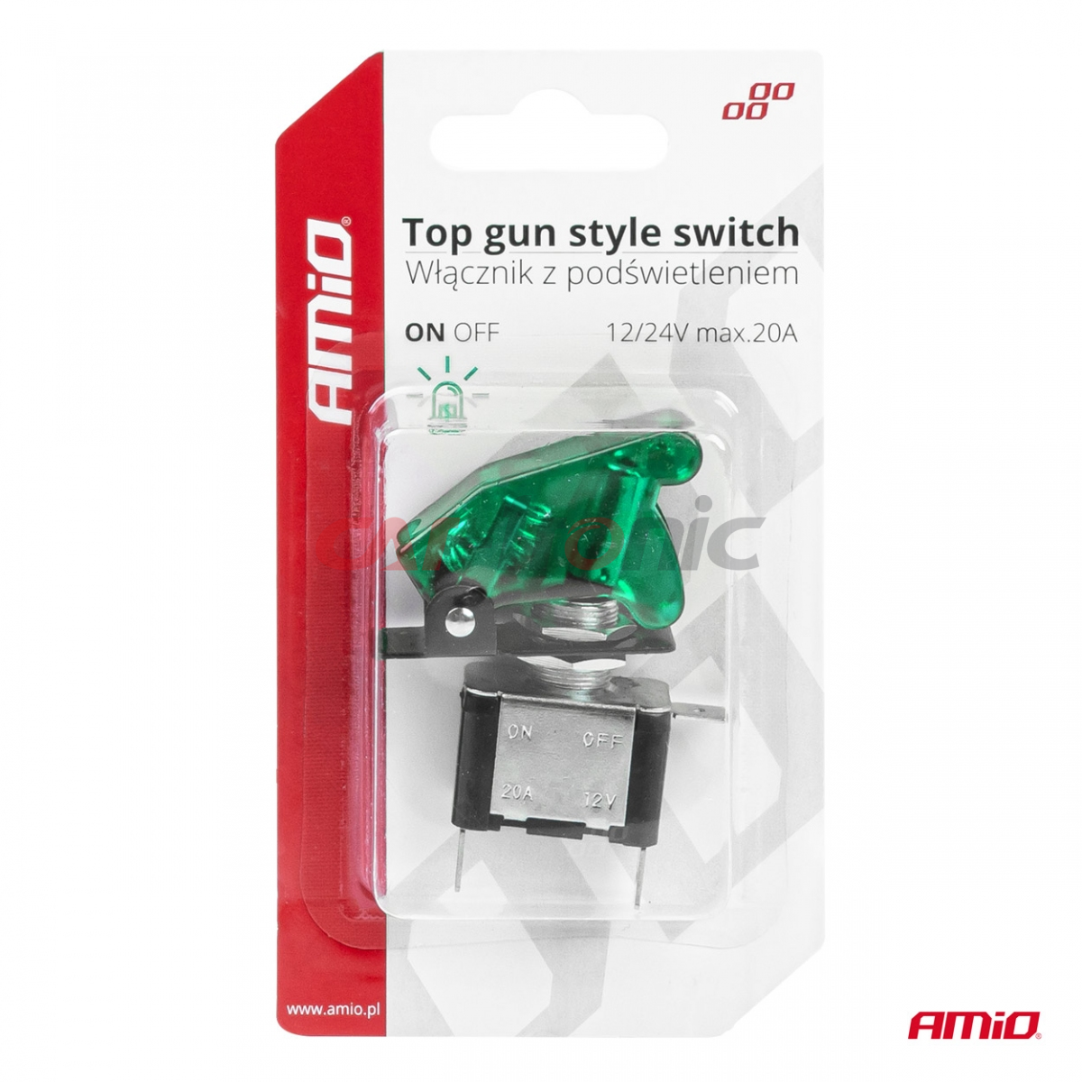 Włącznik przełącznik podświetlany TOP GUN AMIO-03093