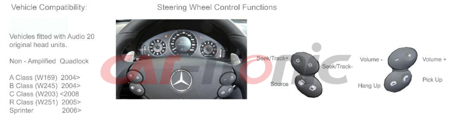 Adapter do sterowania z kierownicy Mercedes A,B,C,R,Sprinter,Viano CTSMC001.2