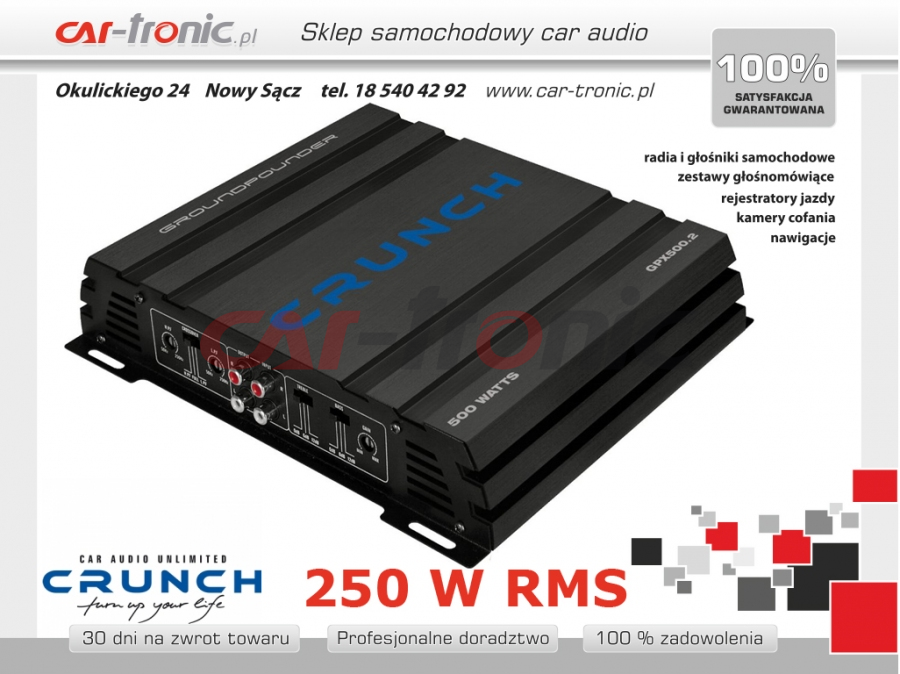 Crunch GPX-500.2, 2-kanałowy 2x125W RMS