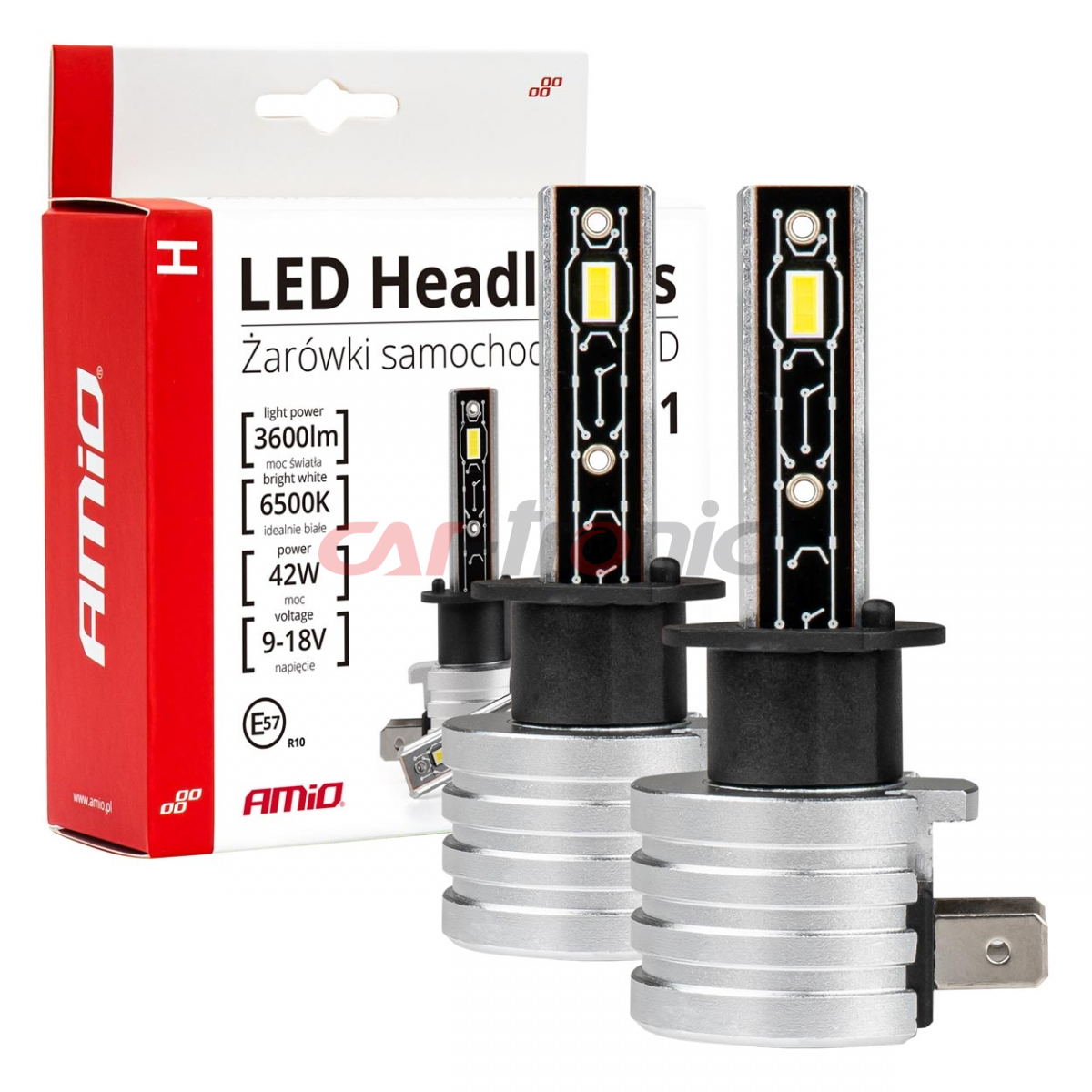 Żarówki samochodowe LED seria H-mini H1 6500K Canbus AMIO-03329