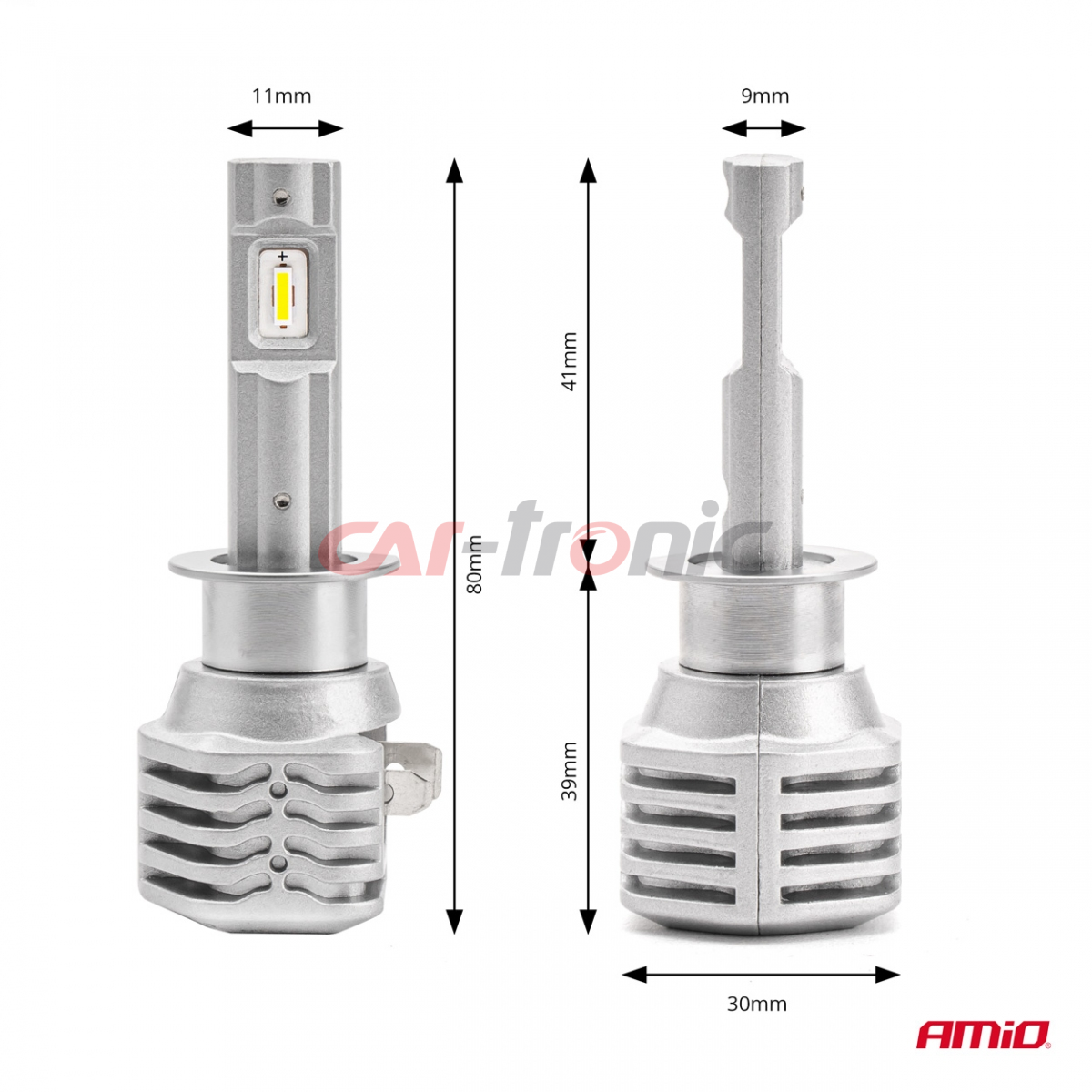 Żarówki samochodowe LED seria X1 H1 6500K Canbus AMIO-02963