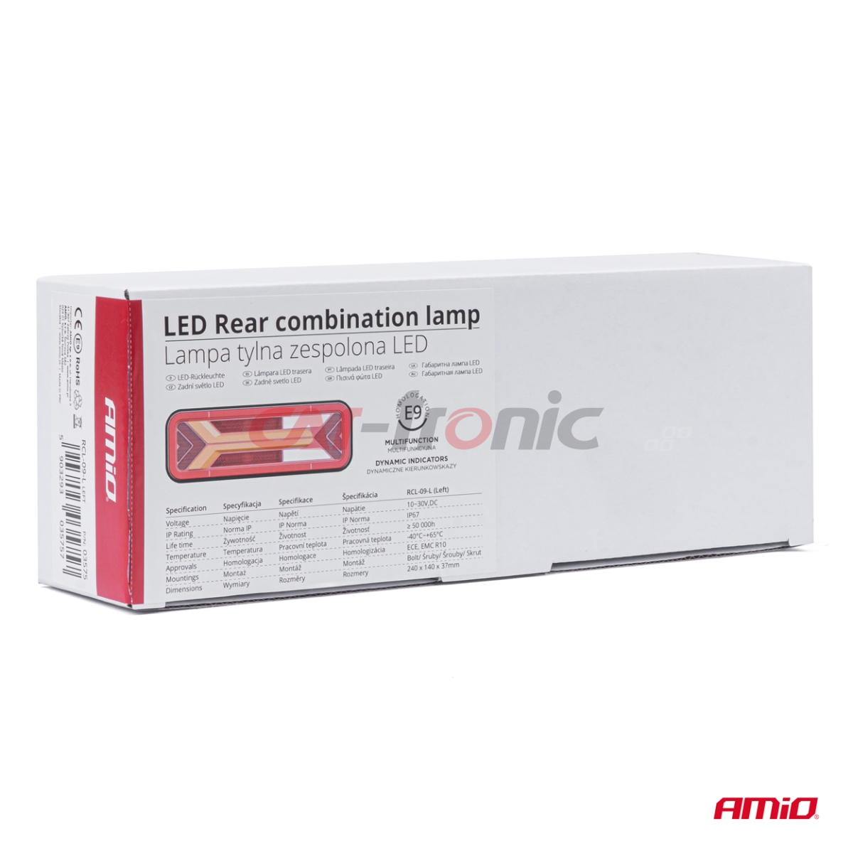 Lampa tylna zespolona LED RCL-09-L dynamiczna lewa AMIO-03575