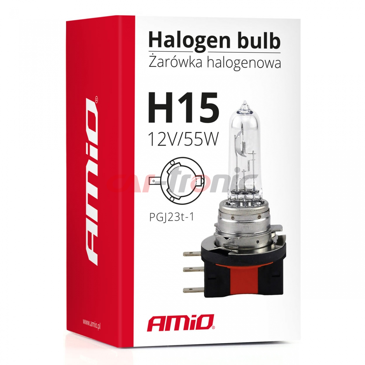 Żarówka halogenowa H15 12V 55W AMIO-01490