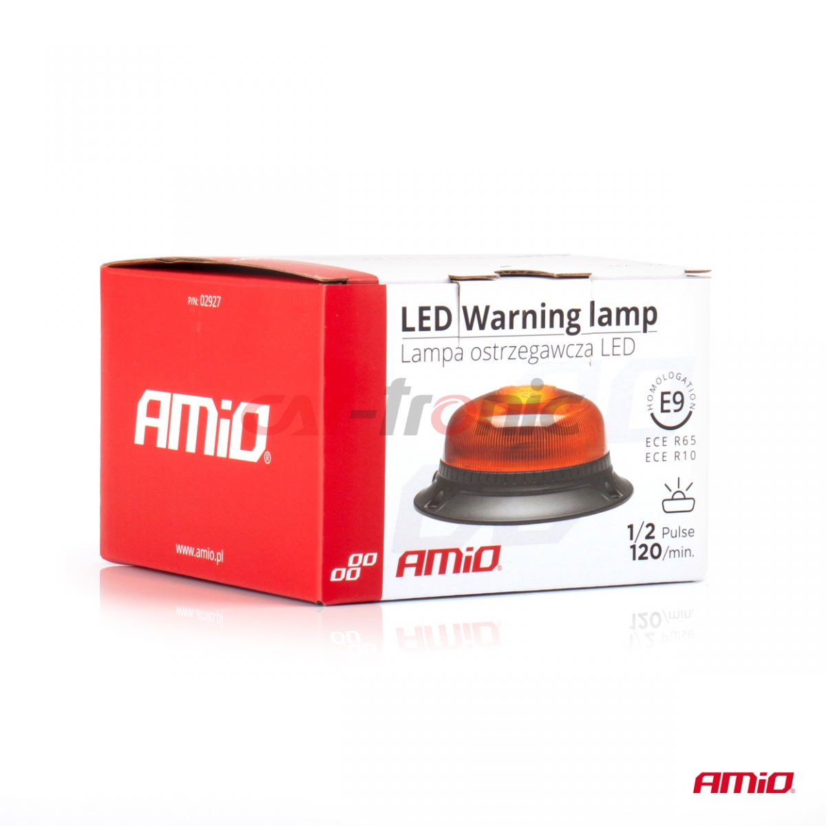 Lampa ostrzegawcza mini kogut 18 LED śruby niska R65 R10 12-24V W213bl AMIO-02927