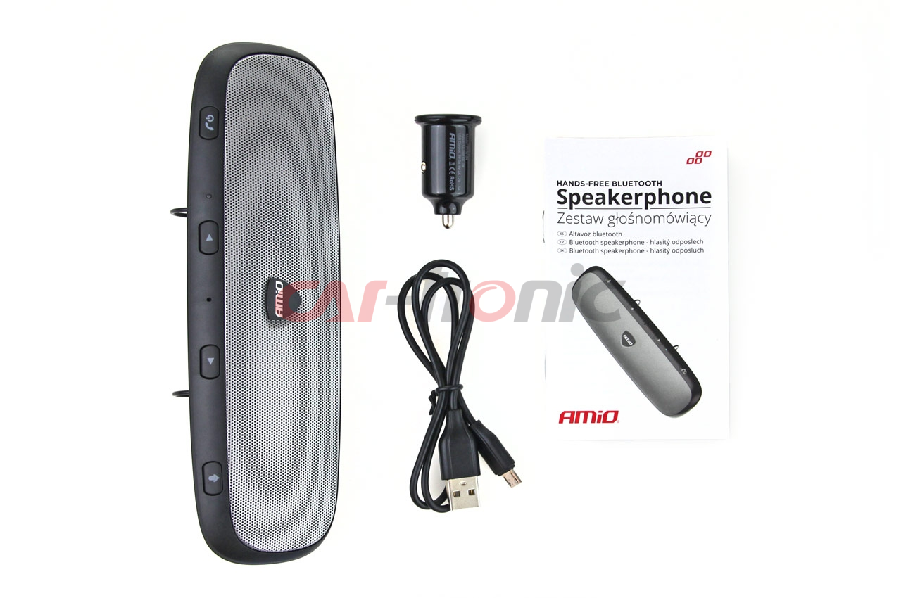 Zestaw głośnomówiący głośnik Bluetooth z szybką ładowarką QC3.0A AMIO-02248