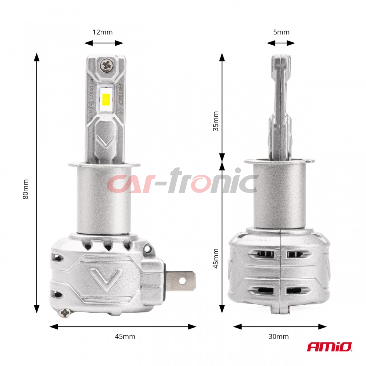 Żarówki samochodowe LED seria X2 H3 6500K Canbus AMIO-02971