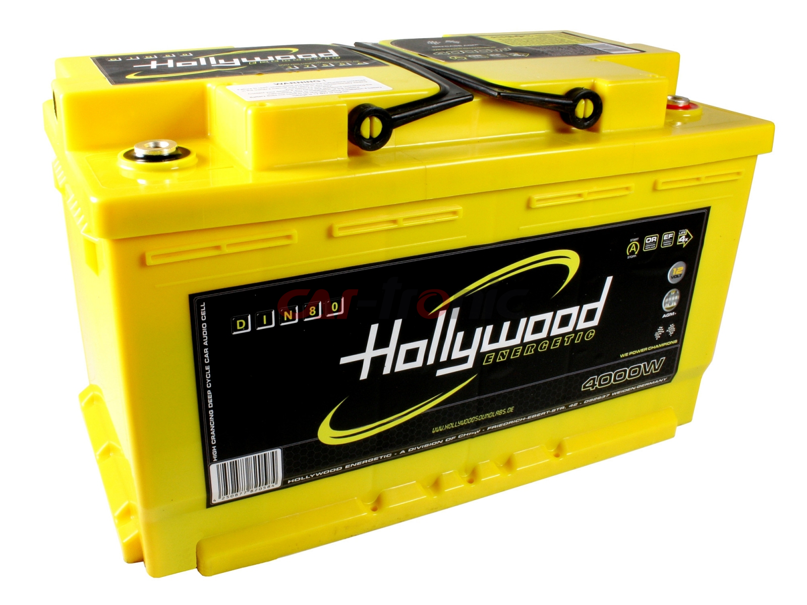 Akumulator Hollywood DIN-80 12V, 4000W, 80Ah
