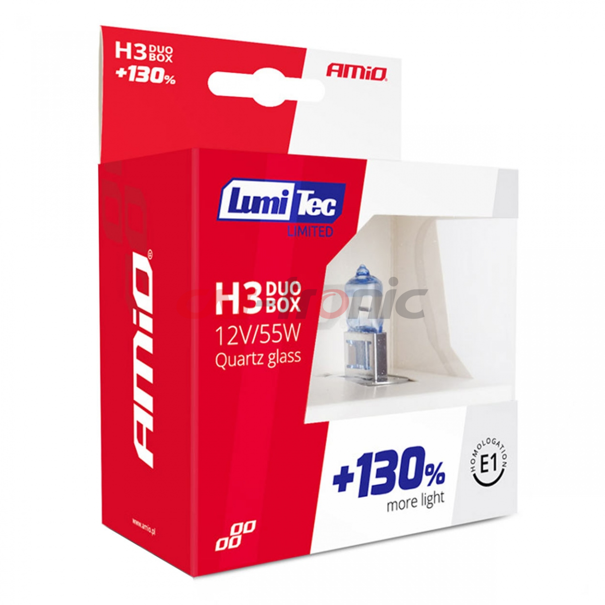 Żarówki halogenowe H3 12V 55W LumiTec LIMITED +130% DUO AMIO-02102