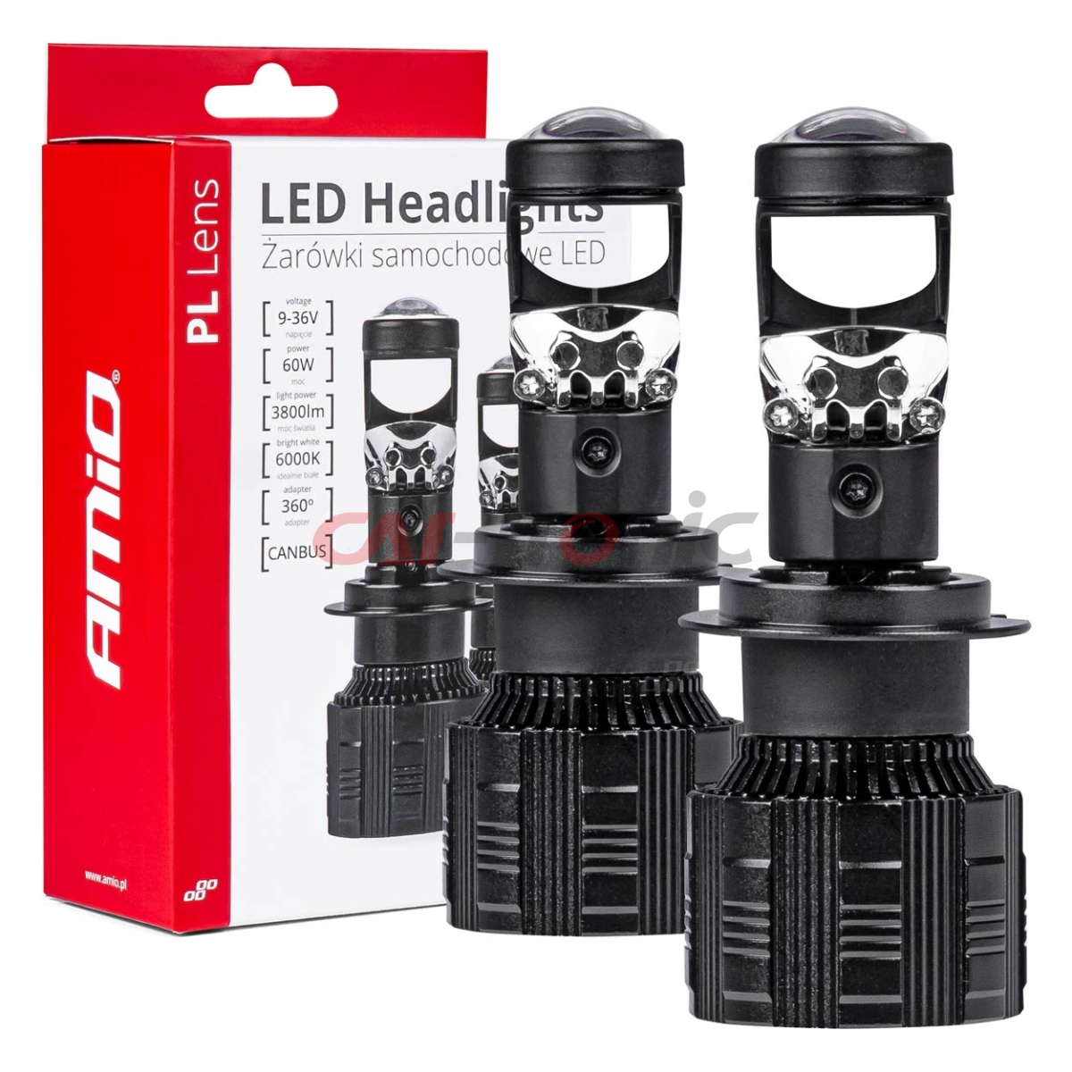 Żarówki samochodowe LED PL Lens soczewka canbus H7 AMIO-03668