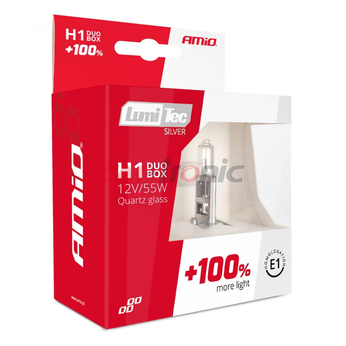 Żarówki halogenowe H1 12V 55W LumiTec SILVER +100% DUO AMIO-01401