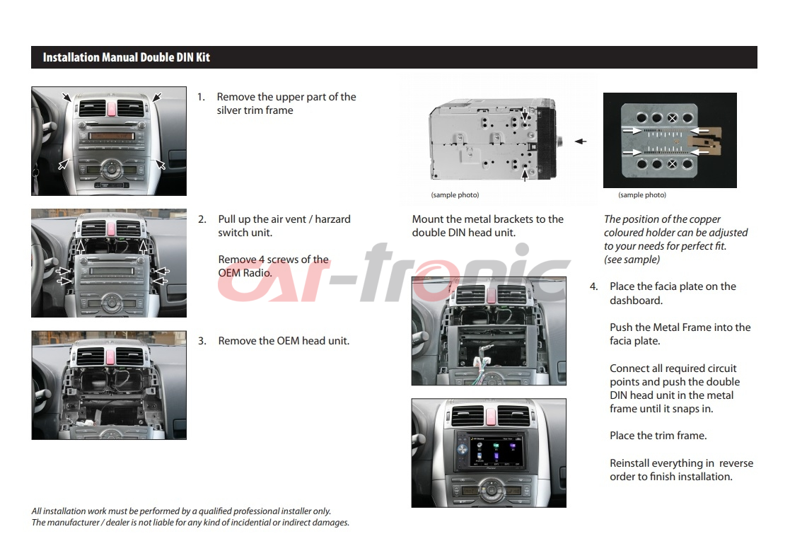 Ramka radiowa 2 DIN Toyota Auris (E15J/E15UT) 03/2007 - 10/2012- szary