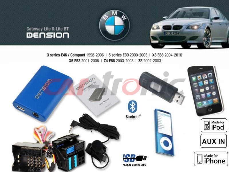 Cyfrowa zmieniarka Dension Bluetooth,USB,iPod,iPhone,AUX - BMW E46,E39,X3,X5,Z4 Mini