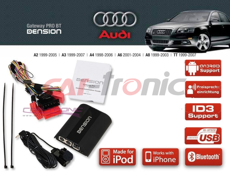 Dension Pro BT,AUX,USB,iPhone,ID3,DAB+ - Audi A4,A3,A6,A8,TT