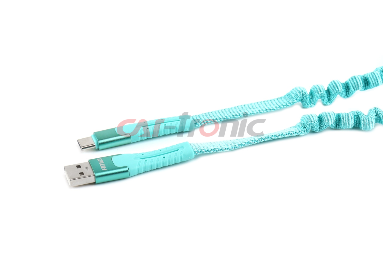 Kabel USB USB-C sprężynujący 1.2 m UC-14 AMIO-02531