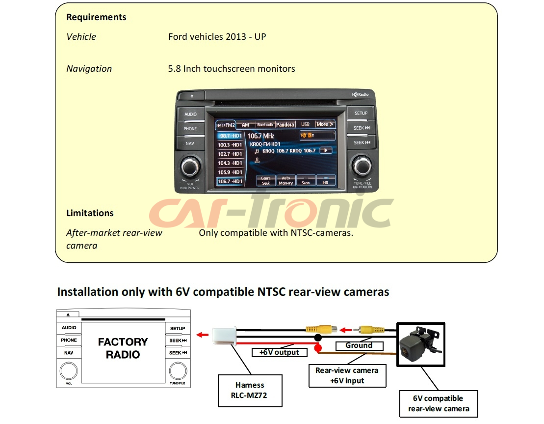 Adapter do kamery cofania Mazda 2013-> Radio 5,8 cala