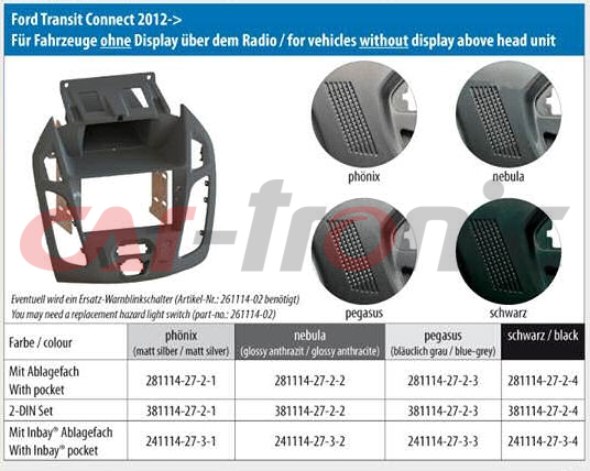 Ramka radiowa 2 DIN Ford Transit Connect 2013 - 2018 bez fabrycznego wyświetlacza