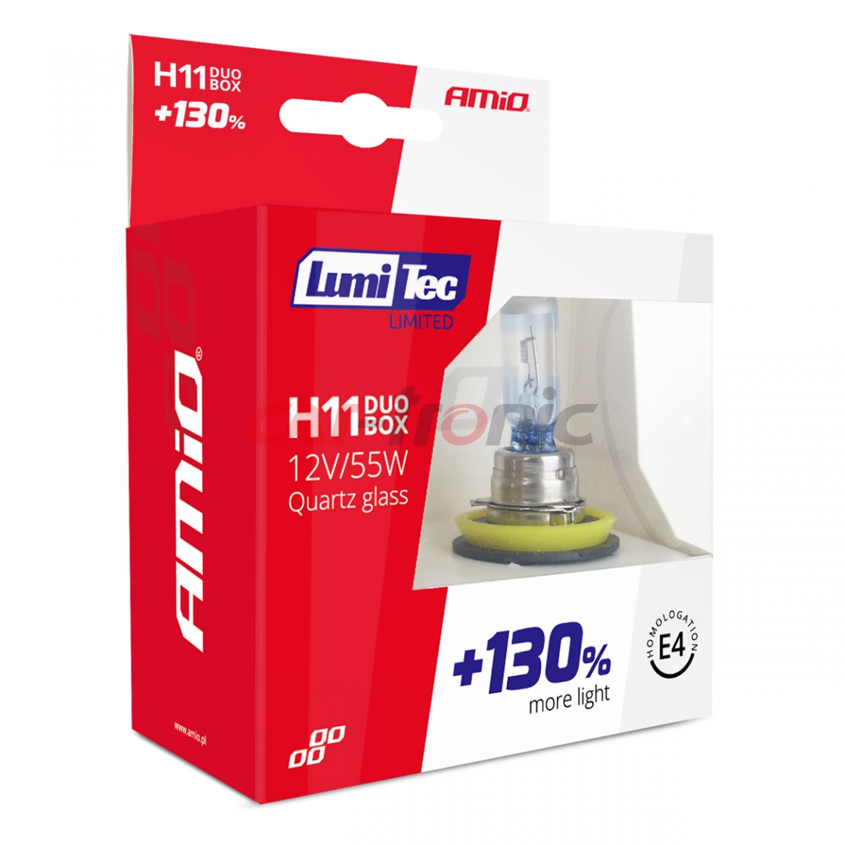 Żarówki halogenowe H11 12V 55W LumiTec LIMITED +130% DUO AMIO-02105