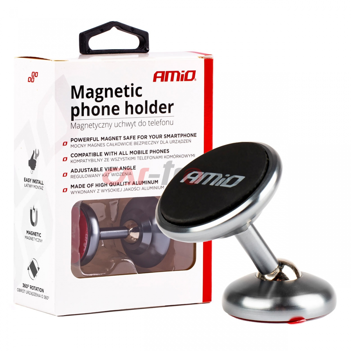 Uchwyt na telefon do samochodu magnetyczny przyklejany HOLD-10 AMIO-02360