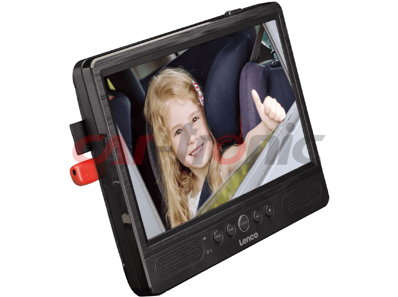 Lenco DVP-1045 2 x 10” przenośny 10” odtwarzacz DVD z USB, SD, uchwytem samochodowym i słuchawkami