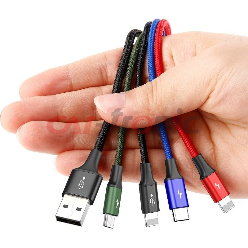 Kabel USB 4w1 na 2x Lightning, USB-C, micro USB Baseus Fast 3,5A 1.2m