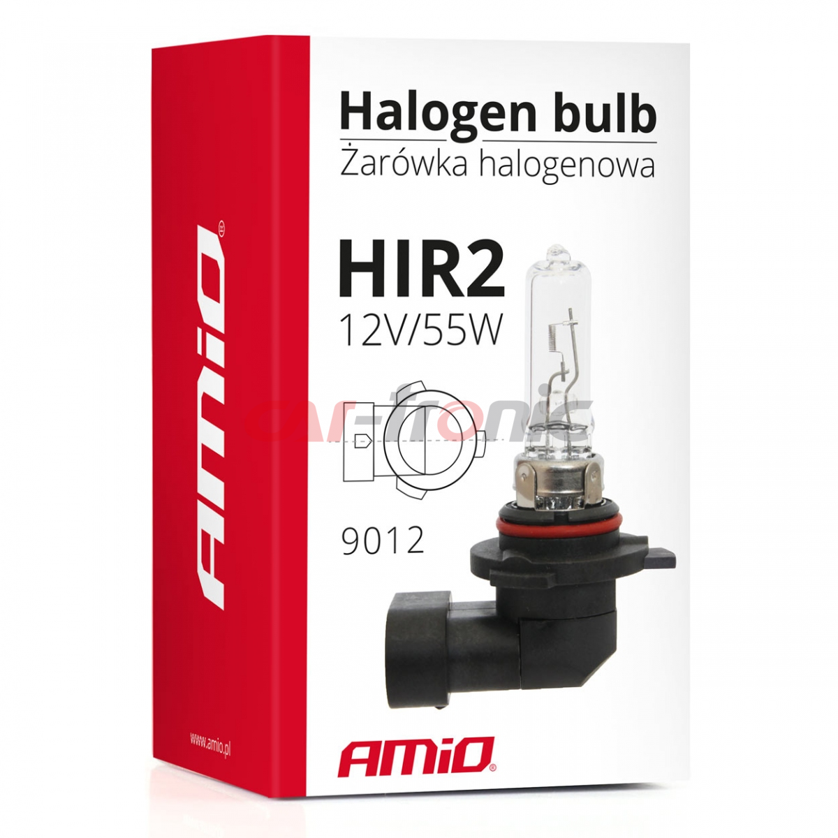 Żarówka halogenowa HIR2 9012 12V 55W AMIO-01125